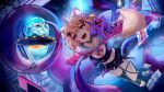  1girl alheitrakzoth animal_ear_fluff animal_ears black_thighhighs blonde_hair breasts cat_ears cat_girl cat_tail collar colored_inner_hair endroll00 english_commentary facial_mark indie_virtual_youtuber long_hair medium_breasts midriff multicolored_hair open_mouth purple_hair red_eyes second-party_source shrug_(clothing) shyrei_faolan single_thighhigh skirt streaked_hair tail tentacles thighhighs toeless_legwear virtual_youtuber whisker_markings zero_gravity 