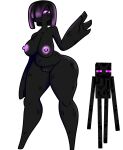  4_fingers absurd_res big_breasts black_body breasts enderman female fingers genitals hair hi_res humanoid microsoft minecraft mojang nipples purple_eyes purple_hair purple_nipples solo tibbs vulva xbox_game_studios 