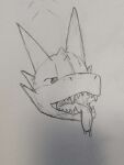  absurd_res ambiguous_gender anthro bodily_fluids dracorosk dragon drooling european_mythology graphite_(artwork) guide_lines headshot_portrait hi_res mythological_creature mythological_scalie mythology open_mouth portrait rosk_alkali saliva saliva_string scaled scaled_dragon scales scalie sketch solo traditional_media_(artwork) western_dragon 