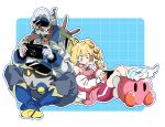  1boy 1girl admiral_bobbery beard bike_shorts blonde_hair blue_eyes bob-omb bombette boots braid dark-skinned_male dark_skin dress facial_hair glasses gloves grey_pants handheld_game_console hat highres holding holding_handheld_game_console humanization jacket long_hair long_sleeves mario_(series) mask military_hat military_uniform mustache nintendo_switch pants paper_mario paper_mario:_the_thousand-year_door peaked_cap pink_dress pink_shirt pink_shorts playing_games playing_video_games sanso_(kasyawamoti) shirt shorts side_ponytail sitting sleeveless socks striped_clothes striped_socks white_gloves white_hair 