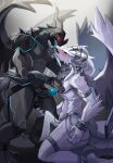  akivex anthro dragon duo generation_5_pokemon hi_res kneeling legendary_pokemon male male/male muscular mythological_creature mythological_scalie mythology nerithyx nintendo nipple_fetish nipple_pinch nipple_play pinch pokemon pokemon_(species) reshiram scalie tenebscuro worship zekrom 