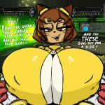  anthro big_breasts breasts domestic_cat dominant dominant_female duo english_text eulipotyphlan felid feline felis female first_person_view game_ui gameoverse gameplay_mechanics glitch_productions guided_breast_grab hand_on_breast hedgehog hi_res huge_breasts hyper hyper_breasts kit_bodega looking_at_viewer male male/female mammal sega shadow_the_hedgehog smug smug_face sonic_the_hedgehog_(series) text ultimateshadow 