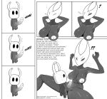  2026 2_horns 6_panel_comic absurd_res areola arthropod balls bananapantsu8 big_breasts biped black_eyes black_text bodily_fluids breasts comic dialogue duo ellipsis empty_eyes english_text erection exclamation_point eyebrows eyelashes eyes_closed female genital_fluids genitals glans hands_behind_head hi_res hollow_eyes hollow_knight_(franchise) horn hornet_(hollow_knight) humanoid_genitalia humanoid_penis looking_at_another male male/female monochrome motion_lines nipples nude penis precum question_mark simple_background sitting sound_effects speech_bubble standing sweat sweatdrop talking_to_another team_cherry text the_knight_(hollow_knight) vein veiny_penis vessel_(species) 
