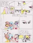  blue_eyes blue_fur blue_hair brown_hair chaostone choastone comic dialog english_text equine female feral fluttershy_(mlp) friendship_is_magic frown fur group hair horn horse long_hair mammal mask my_little_pony open_mouth pegasus pink_hair pony red_eyes smile teeth text tongue undead unicorn warpaint wings yellow_fur zombie 