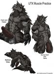  abs anus back balls biceps big_muscles big_penis butt canine claws erection eyes_closed fangs fur grey_fur grin humanoid_penis male mammal model_sheet muscles nipples nude open_mouth pecs penis pose presenting presenting_hindquarters sheath smile solo standing teeth thick_penis toe_claws toned uncut utx-shapeshifter vein veiny_penis wolf 