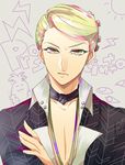  bad_id bad_pixiv_id blonde_hair blue_eyes formal highres jojo_no_kimyou_na_bouken male_focus prosciutto solo suit suou95 