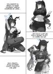  1girl absurdres alternate_costume alternate_hairstyle arcana_(fortune_mate)_(nikke) arcana_(nikke) arcana_(nikke)_(cosplay) armpits blue_archive blue_halo bow bowtie bra breasts cawl closed_eyes commentary cosplay detached_collar english_commentary garter_straps glasses goddess_of_victory:_nikke green_eyes greyscale halo high_heels highres jacket lace-trimmed_bra lace_trim leotard long_hair monochrome navel neckerchief on_one_knee panties parted_lips pencil_skirt playboy_bunny pleated_skirt ponytail privaty_(nikke) privaty_(nikke)_(cosplay) privaty_(sharp_lesson)_(nikke) sailor_collar school_uniform see-through_cleavage see-through_clothes serafuku shirt shun_(blue_archive) skirt smile stomach strapless strapless_leotard striped_clothes striped_jacket twintails underwear vertical-striped_clothes vertical-striped_jacket very_long_hair 