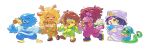  antlers beak bird_boy blonde_hair brown_hair cat_girl catty_(undertale) character_doll checkered_clothes checkered_kimono commentary crescent deer_antlers deer_girl deltarune doll english_commentary food furry furry_female furry_male gaida glasses green_kimono hat holding holding_doll hooves horns japanese_clothes jockington_(deltarune) kimono kris_(deltarune) purple_hat ralsei red_kimono sandals scarf snake susie_(deltarune) takoyaki utdr_(toby_fox) yellow_scarf zouri 