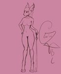  breasts female gorima hair hi_res invalid_tag looking_away nude plain_background sketch solo sword unknown_species weapon 