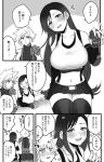  ! !! +++ 1boy 1girl arm_support armor bare_shoulders black_gloves black_hair black_skirt black_thighhighs blush breasts cloud_strife collarbone commentary_request crop_top cup earrings elbow_gloves final_fantasy final_fantasy_vii final_fantasy_vii_remake fingerless_gloves gloves greyscale heart hetero highres holding holding_cup jewelry large_breasts long_hair looking_at_another midriff miniskirt monochrome navel open_mouth pinyata_(pinyaland) ribbed_sweater shoulder_armor sitting skirt sleeveless sleeveless_turtleneck speech_bubble spiked_hair suspenders sweatdrop sweater tank_top thighhighs thought_bubble tifa_lockhart translation_request turtleneck turtleneck_sweater white_tank_top zettai_ryouiki 
