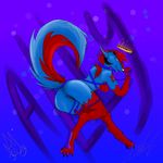  abstract_background ally alxias anthro bent_over blue_background blue_fur breasts butt canine claws collar deamon demon female fire fluffy_tail fur hair horn leash looking_at_viewer looking_back mammal nude open_mouth pawpads plain_background plantigrade presenting presenting_hindquarters presenting_pussy pussy raised_tail red_fur red_hair solo teeth toe_claws tongue tongue_out white_nose wolf 