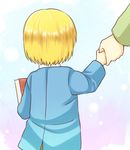  armin_arlert blonde_hair blush book holding_hands moxue_qianxi out_of_frame shingeki_no_kyojin short_hair solo_focus younger 