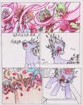  blood chaostone choastone comic cutie_mark decapitation derp_eyes dialog english_text equine eyes_closed female feral friendship_is_magic fur glowing gore group guts hair horn long_hair looking_at_viewer magic mammal my_little_pony open_mouth plain_background purple_fur purple_hair red_eyes smile teeth text tongue twilight_sparkle_(mlp) undead unicorn zombie 