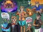 absurd_res aloha_shirt anime_glasses anthro aquatic arm_tuft athletic_wear avian big_breasts bird black_clothing black_shirt black_tie_(suit) black_topwear blue_clothing blue_eyes blue_shirt blue_topwear bow_tie breasts buizel cetacean cheek_tuft chopsticks clothed clothing cool_s dolphin eeveelution english_text eyewear facial_tuft fangs female flamingo generation_1_pokemon generation_4_pokemon generation_5_pokemon gesture glasses go-two green_background green_clothing green_shirt green_topwear grin group hand_gesture hat headgear headwear heart_symbol hi_res holding_arm holding_onto_partner male mammal mustelid nerd nervous nervous_smile nintendo open_clothing open_shirt open_topwear oshawott otter paddleboard pattern_clothing pattern_shirt pattern_topwear pokemon pokemon_(species) red_clothing red_shirt red_topwear restaurant shirt shoulder_tuft shutter_shades simple_background smile smiling_at_viewer smug squirtle suit sweating_profusely swimming_trunks swimwear teeth text toothed_whale topwear trading_card tuft v_sign vaporeon vaporwave
