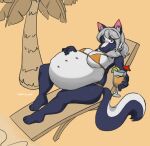 2026 anthro beach beach_chair belly belly_nipples beverage big_belly bikini bikini_bottom bikini_top black_sclera brown_eyes clothing cocktail_garnish cocktail_umbrella digital_drawing_(artwork) digital_media_(artwork) female food fruit fur grey_hair grey_inner_ear_fluff hair hand_on_belly hand_on_own_belly hi_res holding_beverage holding_glass holding_object huge_belly humanoid_hands hyper hyper_belly hyper_pregnancy inner_ear_fluff looking_at_viewer mammal mephitid murninatair nipples orange_bikini orange_bikini_bottom orange_bikini_top orange_clothing orange_swimwear palm_tree pineapple pink_inner_ear pink_nipples pink_nose plant pregnant pregnant_anthro pregnant_female sand skunk solo swimwear tree tuft two-piece_swimsuit white_body white_fur white_sclera