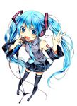  :d absurdres aqua_eyes aqua_hair bad_id bad_pixiv_id hatsune_miku highres long_hair microphone microphone_stand necktie open_mouth shiguma_(sigmasmail) smile solo traditional_media twintails v vocaloid 