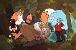 abdl accident amomon anthro blort blue_clothing blue_shirt blue_topwear blush bottomwear bovid bovine brown_bottomwear brown_clothing brown_footwear brown_pants brown_shoes canid canine cattle cave clock clothed clothing coin crouching dialogue diaper exposed_underwear eyes_closed facial_piercing feces footwear forest_background fox fur gameplay_mechanics hair hi_res john_(johnfoxy) little_troubles male mammal naughty_dog nose_piercing onomatopoeia orange_body orange_fur orange_hair orange_tail paleo_pants paleo_pants_(diaper) pants piercing pooping portuguese_text reaching_for_object septum_piercing shirt shoes soiled_diaper soiling soiling_diaper solo sony_corporation sony_interactive_entertainment sound_effects stained_diaper standing tail text topwear translated uncharted uncharted_4:_a_thief's_end unclean_diaper used_diaper using_diaper watch wearing_diaper white_body white_fur