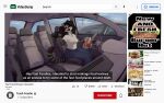 2022 advertisement anthro black_hair bottomwear breasts burger car clip_studio_paint_(artwork) clothed clothing countershading denim denim_bottomwear denim_clothing digital_media_(artwork) english_text facial_markings fake_advertisement fake_screencap fast_food female food fur gesture grey_body grey_fur hair head_markings hi_res holding_bag inside inside_car inside_vehicle jeans mammal markings mask_(marking) open_mouth pants paper_bag parking_lot parody ponytail procyonid raccoon review ring_(marking) ringed_tail seat shaded shirt silverfang725 sitting sitting_in_car smile solo steering_wheel striped_body striped_fur striped_markings striped_tail stripes subtitled t-shirt tail tail_markings text topwear vehicle waving waving_at_viewer white_body white_clothing white_countershading white_shirt white_t-shirt white_topwear youtube