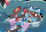 2026 absurd_res ancient_pokemon animal_genitalia animal_penis anthro biped black_body blue_body blush blush_lines blushing_profusely bodily_fluids breath censor_bar censored censored_genitalia censored_penis cum cum_on_face cum_on_own_face cum_on_self digital_drawing_(artwork) digital_media_(artwork) dominant dominant_female duo female flutter_mane generation_4_pokemon generation_9_pokemon genital_fluids genitals grey_body handjob heart_in_pupils heart_symbol hearts_around_head hi_res looking_pleasured lucky777 lying male male_anthro multicolored_body nintendo on_back one_eye_closed open_mouth open_smile paradox_pokemon pawpads penile penis plantigrade pokemon pokemon_(species) prehensile_hair red_eyes red_sclera riolu sex shaded shaking small_penis smile soft_shading tapering_penis three-quarter_view tremble_spikes trembling two_tone_body yellow_eyes yellow_pawpads