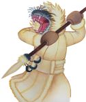 2021 absurd_res ambiguous_gender aquatic belt clothing fluffy hi_res ink-the-artist jacket leopard_seal mammal melee_weapon open_mouth pinniped polearm seal solo spear teeth throat tongue topwear weapon whiskers