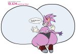 2026 absurd_res accessory anthro big_breasts big_butt black_bottomwear black_clothing black_eyebrows black_nose black_shorts blaze_the_cat blush bodily_fluids bottomwear breast_expansion breasts butt butt_expansion clothed clothing colored dialogue digital_media_(artwork) domestic_cat donation_drive english_text expansion eyebrows eyelashes felid feline felis female flat_colors footwear forehead_gem gem gloves hair hair_accessory hairband hand_on_breast hand_on_own_breast handwear hi_res huge_breasts huge_butt hyper hyper_breasts klacket kneeling looking_at_viewer looking_back looking_back_at_viewer mammal multicolored_body purple_body purple_ears purple_hair purple_tail rear_view red_clothing red_footwear red_gem red_hairband red_shoes sega shoes shorts smile smiling_at_viewer solo sonic_the_hedgehog_(series) speech_bubble sweat sweaty_butt tail talking_to_viewer tan_inner_ear text thick_thighs tight_clothing topless topless_anthro topless_female two_tone_body white_body white_clothing white_gloves white_handwear yellow_eyes