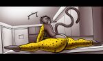 absurd_res animal_print anthro bedroom_eyes big_butt butt cabinet cheetah_print claire_(redustheriotact) clothed clothing counter digital_media_(artwork) door feet female flexible haplorhine hi_res looking_at_viewer looking_back looking_back_at_viewer mammal monkey narrowed_eyes over_table pokuyuno239 presenting presenting_hindquarters primate seductive skimpy solo splits spread_legs spreading tail thick_thighs