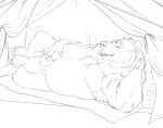 2026 5_fingers 5_toes absurd_res anatomically_correct anatomically_correct_genitalia anatomically_correct_penis animal_genitalia animal_penis anthro balls bear bedding belly big_balls big_belly biped blanket brown_bear camping_tent chubchow claws detailed_background digital_drawing_(artwork) digital_media_(artwork) eyebrows feet finger_claws fingers fluffy fur furniture genitals grizzly_bear hair hand_behind_head hand_behind_own_head hand_on_belly handpaw hi_res inside_tent kuruk_(character) looking_at_viewer lying male male_anthro mammal mane mane_hair monochrome nude nude_anthro nude_male on_back on_ground on_pillow open_mouth overweight overweight_anthro overweight_male paws penis penis_tip pillow plantigrade presenting presenting_crotch rear_view seductive sharp_teeth sheath sheath_slit short_ears short_fur sketch slightly_chubby slightly_chubby_anthro slightly_chubby_male small_ears snout solo teeth tent three-quarter_view toe_claws toes tongue tuft ursidae ursine ursine_ears ursine_genitalia ursine_penis