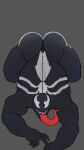 9:16 alien alien_humanoid all_fours barazoku big_butt big_muscles black_body butt claws derghy emblem empty_eyes hi_res humanoid long_tongue male marvel marvel_rivals muscular not_furry sharp_teeth solo symbiote teeth tongue tongue_out venom_(marvel)