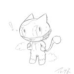 1:1 after_shower anthro arekkusu75 atlus bodily_fluids chibi domestic_cat ears_back exclamation_point felid feline felis flaccid fur genitals hi_res male mammal markings mask mask_only megami_tensei monochrome morgana_(persona) musk nude penis persona_(series) persona_5 pivoted_ears sega small_penis smile solo standing tail tail_markings towel towel_on_shoulder we wet wet_body wet_fur