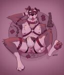 anal_beads animal_dildo animal_sex_toy anthro anus arm_tuft armpit_hair blush body_hair brown_body brown_fur canid canine canis chest_harness chest_tuft clothing collar condom dildo domestic_dog el_otis elbow_tuft equine_dildo facial_hair floppy_ears fluffy_ears free_use fur harness hi_res jockstrap male mammal muskysnauz mustache o-ring paws presenting presenting_anus pubes schnauzer sex_toy sexual_barrier_device smile smirk solo tuft underwear