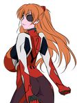  1girl ass backboob bodysuit breasts eyepatch from_behind huge_breasts kamia_(not_found) long_hair neon_genesis_evangelion plugsuit rebuild_of_evangelion soryu_asuka_langley twintails 