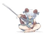 accessory animal_humanoid barefoot blue_clothing blue_dress bovid bovid_horn bovid_humanoid bow_ribbon bowl caprine caprine_horn caprine_humanoid clenched_teeth clothing container crossed_legs curly_hair cutlery dessert dress feet female food furgonomics hair hi_res holding_bowl holding_container holding_food holding_object holding_spoon horn horn_accessory horn_bow horn_ribbon horned_humanoid humanoid humanoid_pointy_ears kitchen_utensils mammal mammal_humanoid motion_lines narrowed_eyes peroponesosu pointy_ears pudding red_horn ribbons simple_background sitting solo spoon teeth tools touhou white_background white_hair yuuma_toutetsu