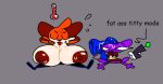2025 3_toes alien alien_cat ambiguous_gender anthro areola big_areola big_breasts big_ears big_nipples black_eyes black_nose blue_clothing blue_hoodie blue_topwear bob_(superiorfox) bottomless bottomless_ambiguous breasts brown_areola brown_ears brown_markings brown_nipples bust_portrait canid canine canis cheek_tuft clothed clothing colored crossgender digital_drawing_(artwork) digital_media_(artwork) duo english_text eyes_closed facial_tuft featureless_crotch feet felid feline felis female flat_colors fox fur glistening glistening_areola glistening_breasts glistening_nipples gloves_(marking) grey_background gun hair holding_gun holding_object holding_ranged_weapon holding_weapon hoodie huge_areola huge_breasts hyper hyper_areola hyper_breasts laser_gun light lighting looking_at_viewer male mammal markings monotone_body monotone_skin mtf_crossgender multicolored_body multicolored_fur multicolored_skin nipples open_mouth open_smile orange_body orange_fur orange_hair orange_skin portrait pupils purple_body purple_skin raised_clothing raised_topwear ranged_weapon red_fox red_tongue scientific_instrument shaded shirt shirt_only simple_background simple_shading slim_ambiguous slim_anthro slit_pupils smile snout soups_(superiorfox) superiorfox tan_clothing tan_sweater tan_topwear text thermometer toes tongue topless topless_anthro topless_female topwear topwear_only true_fox tuft two_tone_body two_tone_fur weapon wet wet_clothing white_body white_fur white_sclera white_skin