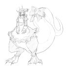 2026 3_toes 4_fingers accessory anthro arms_down big_hands big_tail biped bipedal_taur blank_expression bottom_heavy bow_ribbon claws clothing curved_horn digital_drawing_(artwork) digital_media_(artwork) digitigrade feet female fingers full-length_portrait furgonomic_accessory furgonomics garter hair hi_res horn horn_accessory horn_bow horn_ribbon huge_tail humanoid_face humanoid_pointy_ears leg_garter long_horn long_tail looking_at_viewer maid_headdress maid_uniform monochrome multi_horn pointy_ears portrait ribbons scalie short_hair simple_background sketch solo standing straight_hair straight_horn tail tail_accessory tail_bow tail_ribbon tapering_horn tapering_tail taur thick_tail thick_thighs toes uniform white_background whitechip wide_crotch