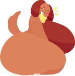 2026 absurd_res alpha_channel animate_inanimate anthro artist_name big_breasts biped blush blush_stickers bow_tie breasts brown_body brown_tail canid canine canis cocoaberry digital_media_(artwork) domestic_dog emanata eyelashes fan_character featureless_breasts female flat_colors floppy_ears freckled_face freckles hi_res huge_breasts huge_thighs living_plushie looking_at_viewer lop_ears lovedoll_toy_factory mammal monotone_body nude open_mouth open_smile plushie poochi_(cocoaberry) side_view simple_eyes smile solo tail text thick_thighs