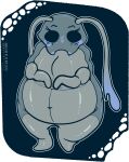 2026 alpha_channel antennae_(anatomy) anthro arthropod artist_name beetle belly biped black_eyes blue_and_white bretta_(hollow_knight) empty_eyes english_text eyebrows eyelashes female hi_res hollow_knight_(franchise) insect looking_at_viewer monochrome solo standing team_cherry text worst-at-life