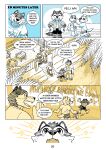 anthro beach brother_(lore) canid canine canis chair clothed clothing coal_(saran_kit) comic dialogue english_text eyes_closed female furniture hi_res male mammal nest_(saran_kit) oak_(saran_kit) open_clothing open_shirt open_topwear plant sand saran_kit shirt sibling_(lore) sister_(lore) sparkles stairs text topwear tree wolf