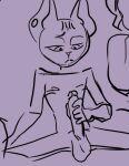 :< anthro balls big-fig big_penis black_and_blue black_ear_piercing domestic_cat ear_piercing felid feline felis foreskin gauged_ear genitals guide_lines hairless hairless_cat hand_on_penis julius_(big-fig) looking_at_genitalia looking_at_own_penis looking_at_penis looking_at_self looking_down male mammal masturbation monochrome penis piercing purple_and_black retracted_foreskin saggy_balls sitting sketch sketch_page skinny_male solo spread_legs spreading uneven_balls wrinkles