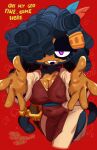 anthro black_hair bloons_tower_defense bodily_fluids breasts brown_body brown_fur cleavage clothed clothing curly_hair dialogue english_text fangs female fur glistening glistening_breasts goatboydraws hair half-closed_eyes haplorhine hi_res looking_at_viewer mammal monkey musk narrowed_eyes navel_outline ninja_kiwi nipple_outline open_mouth primate purple_eyes reaching_towards_viewer red_background simple_background smelly solo sweat sweatdrop talking_to_viewer teeth text tight_clothing