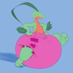 1:1 2026 2_toes absurd_res ambiguous_gender anthro big_diaper blue_background bodily_fluids clean_diaper clothed clothing diaper diaper_only embarrassed feet full-length_portrait generation_3_pokemon green_body grovyle hand_on_diaper head_leaf hi_res huge_diaper leaf_(anatomy) multicolored_body narrowed_eyes nintendo pink_diaper pokemon pokemon_(species) portrait red_body seth_leaf simple_background solo srbunny649 story story_in_description sweat sweatdrop three-quarter_view toes topless touching_diaper walking wearing_diaper yellow_sclera