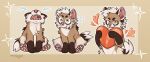 bodily_fluids brown_body brown_fur canid canine cheek_tuft chibi claws conhugo crying cute_fangs domestic_ferret eyebrows eyelashes eyes_closed facial_tuft fangs feet female feral fluffy fur glistening hair happy holding_object hug looking_at_viewer mammal multicolored_body multicolored_fur mustelid musteline nervous open_mouth open_smile orange_background orange_body orange_fur outline pawpads paws pink_nose pink_pawpads pink_tongue pose scared semi-anthro shaded simple_background sitting sitting_on_ground smile solo sparkles standing surprised sweat tail tears teeth toes tongue true_musteline tuft weasel white_body white_hair yellow_eyes