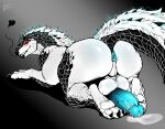 3_toes absurd_res anus autofootjob azurian balls big_butt blue_anus blue_penis bodily_fluids butt capcom fanged_wyvern fangs feet feral foot_fetish foot_play fur genital_fluids genitals heart_symbol hi_res huge_butt male masturbation monster_hunter pawpads penis precum presenting red_eyes saggy_balls scales slightly_chubby solo sparks spiked_penis spikes spikes_(anatomy) teasing teeth tobi-kadachi toes