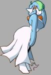 2026 absurd_res antenna_hair big_breasts big_butt blue_body blue_hair blush blush_lines breasts butt chest_spike clothing digital_drawing_(artwork) digital_media_(artwork) donedoggo dress female female_humanoid full-length_portrait gardevoir generation_3_pokemon green_hair hair hand_on_own_face hi_res humanoid looking_at_viewer multicolored_hair nintendo orange_eyes pokemon pokemon_(species) portrait pseudo_clothing pseudo_hair shiny_pokemon short_hair side_boob side_butt side_view solo spikes spikes_(anatomy) two_tone_hair white_body