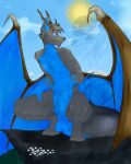 4:5 absurd_res alie26 anthro balls big_balls canid canine canis dragon genitals hi_res hybrid male mammal mythological_creature mythological_scalie mythology scalie solo wolf