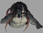 alien alien_humanoid black_eyes bust_portrait colored hi_res humanoid leafjuly male mandibles muscular muscular_humanoid muscular_male nude_humanoid nude_male open_mouth portrait predator_(franchise) pseudo_hair sharp_teeth simple_background solo teeth tentacle_hair tentacles yautja