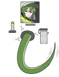2026 accessory aliasing animal_humanoid arknights arknights_endfield bullet cockati digital_media_(artwork) faceless_character faceless_female faceless_humanoid female fluorite_(arknights) free_use glory_hole green_body green_eyes green_hair green_scales green_tail hair hair_accessory hairclip hood_up humanoid hypergryph motion_lines portrait_(object) reptile reptile_humanoid scales scalie scalie_humanoid scaly_tail smile snake_humanoid solo stuck studio_montagne tail tail_motion through_wall toilet_paper