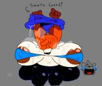 2026 4_fingers anthro areola areola_slip belly big_areola big_breasts big_butt big_ears black_nose blue_clothing blue_hoodie blue_topwear bodily_fluids bra_strap breasts brown_areola brown_ears brown_markings butt canid canine canis cheek_tuft clothed clothing colored crossgender crying curvy_figure digital_drawing_(artwork) digital_media_(artwork) drawpile_(artwork) english_text eyes_closed facial_tuft female fingers flat_colors fox fur glistening glistening_areola glistening_breasts glistening_nipples gloves_(marking) grey_background hair half-closed_eyes hoodie huge_areola huge_breasts hyper hyper_areola hyper_breasts light lighting mammal markings mtf_crossgender multicolored_body multicolored_fur multicolored_skin narrowed_eyes navel nipple_outline nipples open_mouth open_smile orange_body orange_fur orange_hair orange_skin presenting presenting_breasts raised_clothing raised_hoodie raised_topwear red_tongue shaded simple_background simple_shading smile snout solo soups_(superiorfox) superiorfox sweat sweaty_breasts sweaty_clothing sweaty_head sweaty_topwear tears text thick_thighs tight_bra tongue topwear true_fox tuft two_tone_body two_tone_fur undressing_self white_body white_fur white_skin x_navel