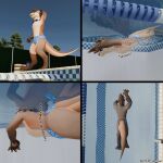 1:1 3d_(artwork) 4_panel_comic absurd_res anthro big_tail black_text blue_eyewear blue_goggles bottle brown_body brown_eyes brown_fur brown_hair bubble buoy checkered civ_(civilotterneer) civilotterneer clothed clothing comic container countershade_face countershade_fur countershade_legs countershade_neck countershade_tail countershade_thighs countershade_torso countershading digital_media_(artwork) digitigrade disappearing_clothing diving english_text evergreen_tree eyewear eyewear_on_head fence floor fur goggles goggles_on_head hair hi_res high-angle_view invisible invisible_clothes lontra looking_forward low-angle_view magic male mammal multicolored_clothing multicolored_swimwear mustelid natural_colors north_american_river_otter nude_anthro onomatopoeia open_mouth otter pawpads pine_tree plant pole river_otter small_comic smile solo sound_effects speedo speedo_only sploosh standing stretching swimming swimming_pool swimwear tail tan_body tan_fur text tile tile_floor topless tree underwater water water_bottle white_text_border