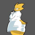 2025 alphys anthro belly biped buckteeth butt cartoon_freckles clipboard clothed clothing coat cococram colored_sketch eyewear female freckles glasses grey_background guide_lines hi_res holding_clipboard holding_object holding_pencil lab_coat looking_at_viewer looking_back looking_back_at_viewer pencil_(object) portrait rear_view reptile scalie short_tail simple_background sketch slightly_chubby slightly_chubby_anthro slightly_chubby_female solo standing tail teeth thick_thighs three-quarter_portrait topwear undertale_(series) wearing_glasses yellow_body