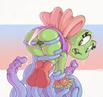 absurd_res amphibian annie_exalta anthro bow_ribbon butt clothing female forced frog genitals gloves green_body green_skin handwear hi_res onihidden penis_tentacles rape restrained restrained_by_tentacles ribbons sex spread_butt spread_vulva spreading tentacle_rape tentacle_sex tentacles vulva